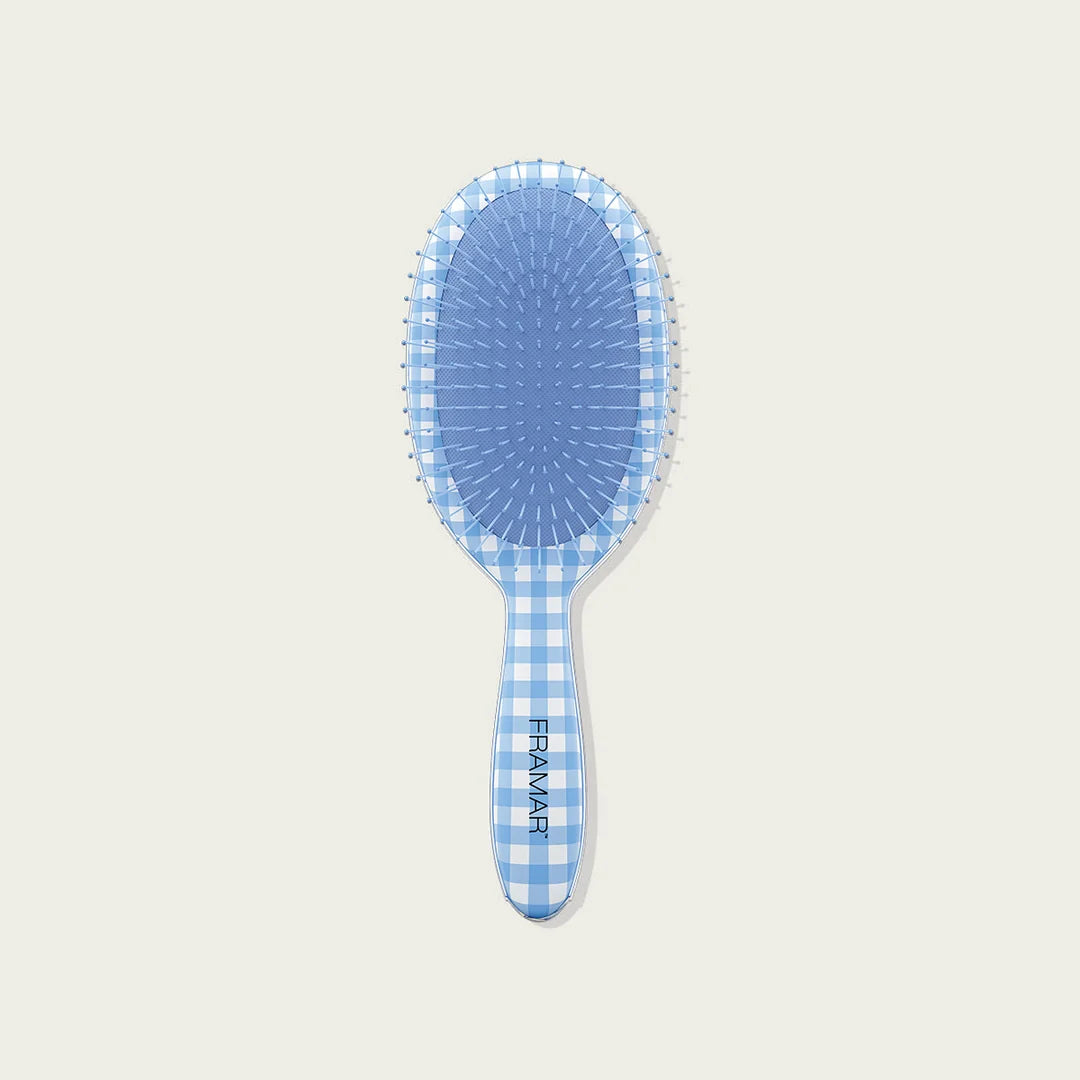 Brosse framar Gingham bleu