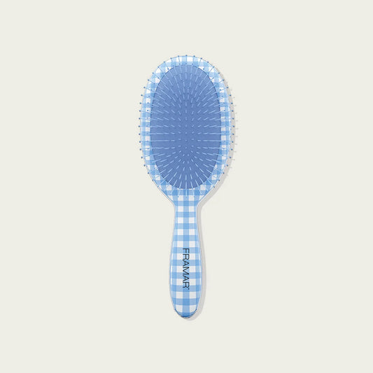 Brosse framar Gingham bleu